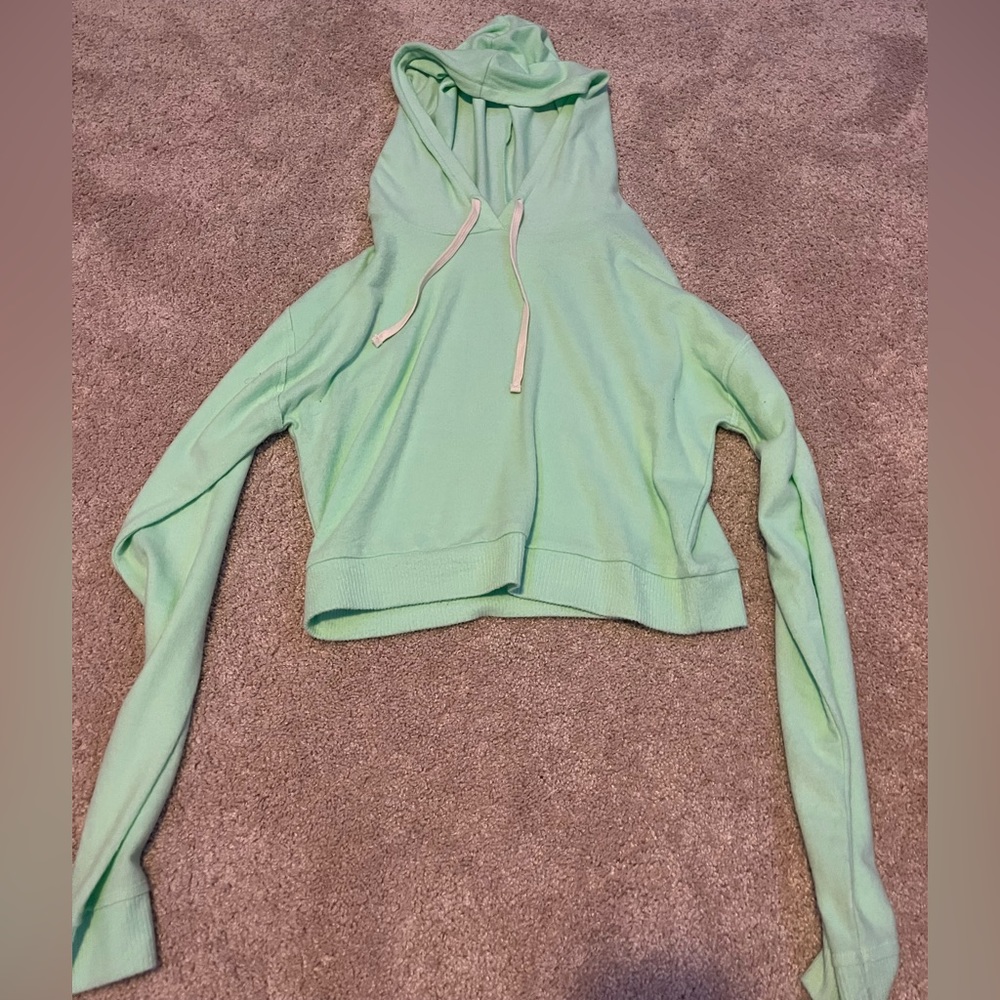 Double Zero Mint Green Hoodie. US Child Large